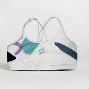 Peloton Wear It To Heart Women's Abstract Sports Bra - Purple, Teal, Black